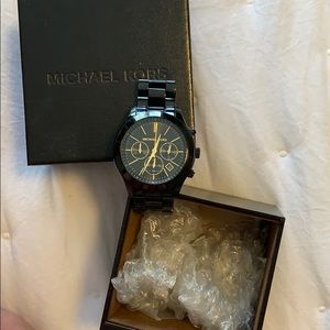 Michael Kors black large face round watch